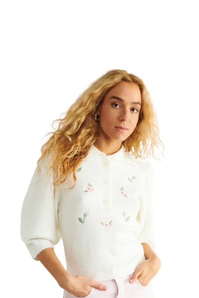 Gina Tricot / Diddi Knitted Sweater / Warm White