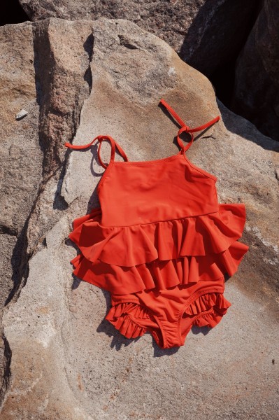 Konges Sløjd / Manuca Frill Swimsuit / Fiery Red