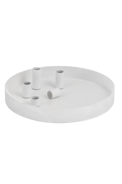 Storefactory / SUND Weißer runder Kerzenständer mit magnetischen Kerzenhaltern
