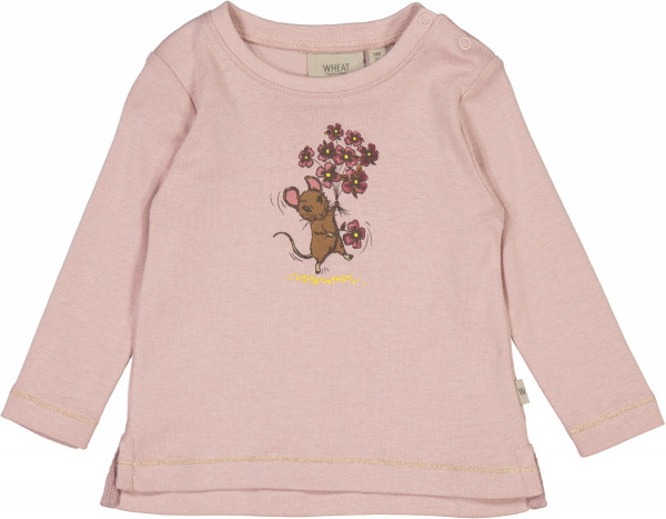 WHEAT, Flower Mouse T-Shirt, Rose Powder (62-74)