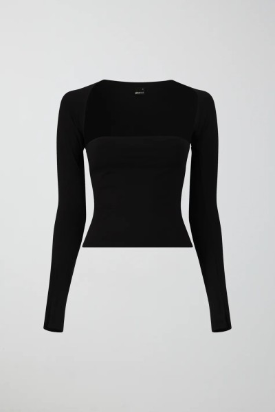 Gina Tricot / Soft touch square neck top / Black