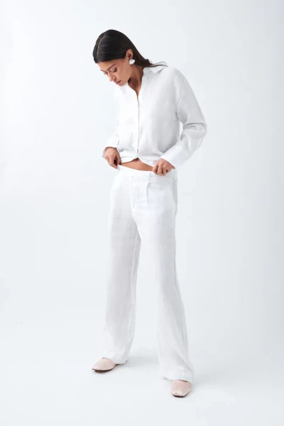 Gina Tricot / Linen trousers / White
