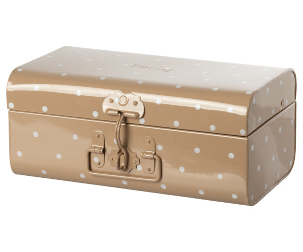 Maileg, Storage suitcase, Small - Nude Rose w. dots