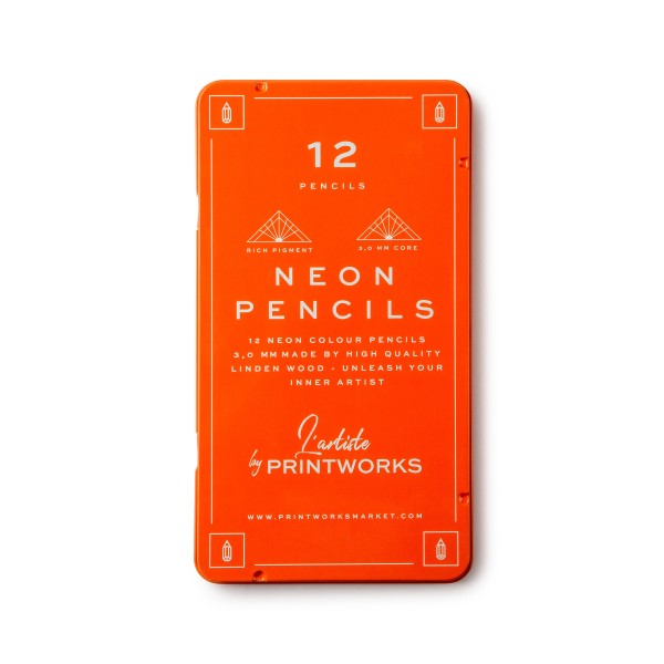 PrintWorks - 12 Colour Pencils - Neon