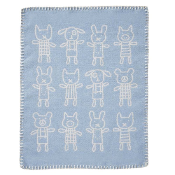 Klippan / Cuddle-Blanket Woven Cotton / Blue / (34x40)
