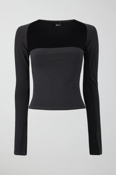 Gina Tricot / Soft touch square neck top / Stone