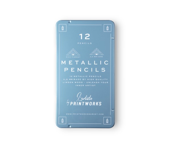 PrintWorks - 12 Colour pencils - Metallic