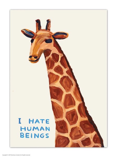 David Shrigley / Postkarte / I Hate Human Beings