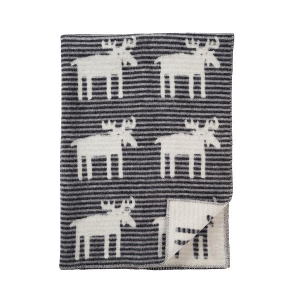 Klippan / Woven Blanket / Moose Stripe Grey (100% Eco Lambs Wool)