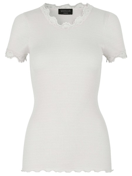 Rosemunde / Silk T-Shirt w/Lace / New White