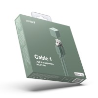 AVOLT / Cable 1 Oak Green USB A to Lightning Cable 1 ist ein praktisches USB-A zu Apple Lightning Ladekabel in stylischen Farben.
