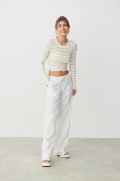 Gina Tricot / Dina linen trousers / White Spring Summer 2023