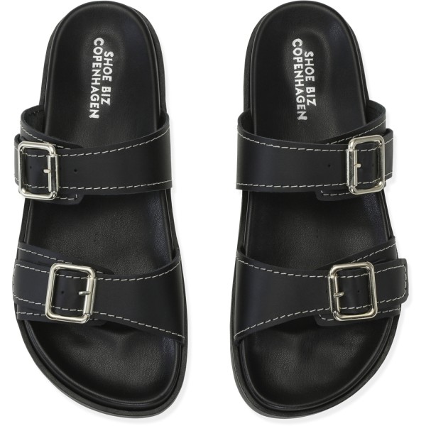 Shoe Biz Copenhagen / Durham Sandal / Black w. cream stitcting