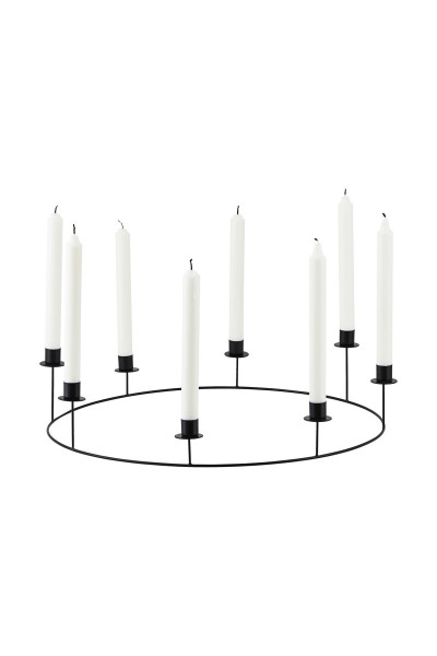 House Doctor, Candle Stand, Ring, Black, 50cm
