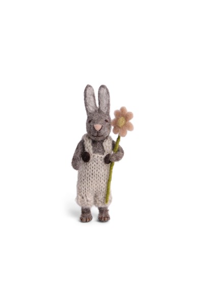 Én Gry &amp; Sif / Grey Bunny with Pants and Flower