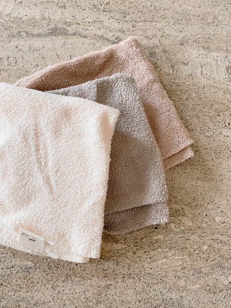 Konges Sløjd / 3 Pack Terry Wash Cloths / Shades Of Sand