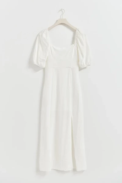 Gina Tricot / Puff sleeve midi dress / Off White