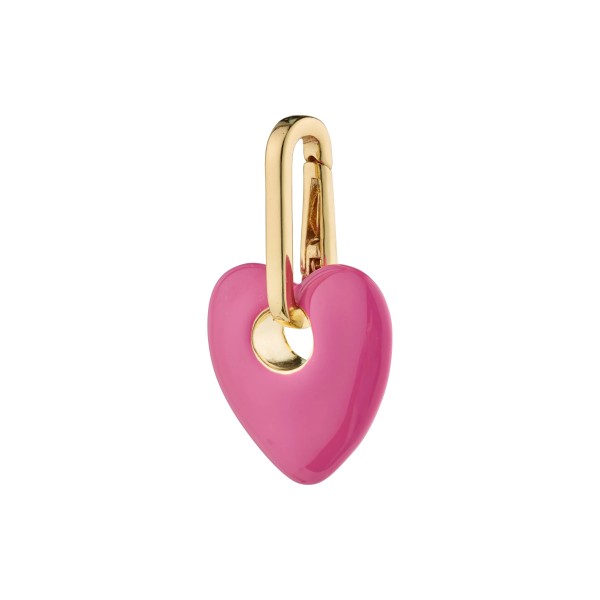 Pilgrim / CHARM recycled heart pendant, pink/gold-plated