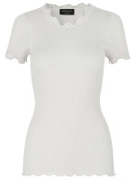 Rosemunde / Silk T-Shirt w/Lace / New White Spring / Summer 2024