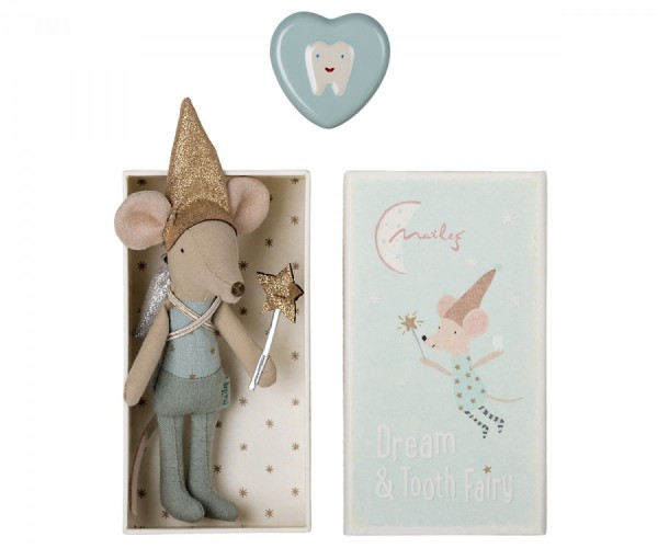 Maileg / Tooth fairy mouse in matchbox - Blue