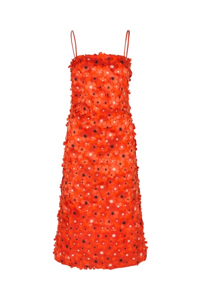 Stine Goya / Emmy 3D Embroidery Nylon Dress / Orange Blossom