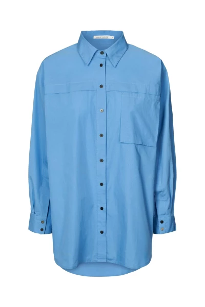 Rabens Saloner / Poplin shirt - Jacobe / Blue