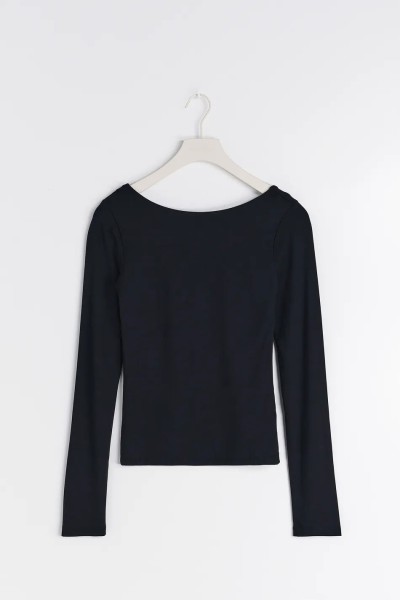 Gina Tricot / Soft touch ls low back top / Black
