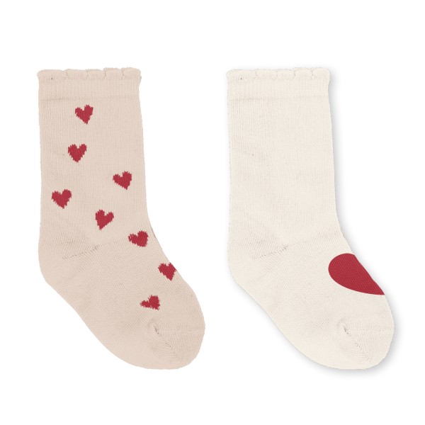 Konges Sløjd / 2 Pack Jacquard Socks / Mon Amour/Red Heart