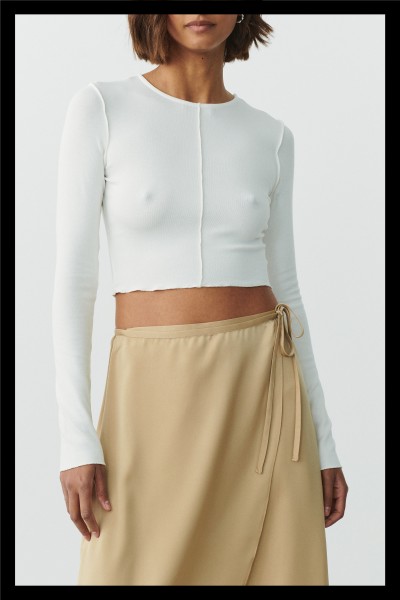 Gina Tricot / Soft cropped top / Off White