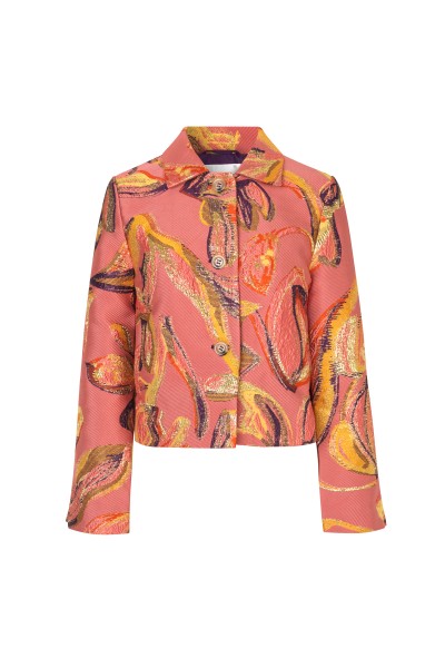 Stine Goya / Kiana, Flower Jacquard Outerwear Jacket / The Life of a Tulip Pink