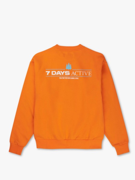 7 DAYS ACTIVE / Organic Graphic Crew Neck / Vibrant Orange