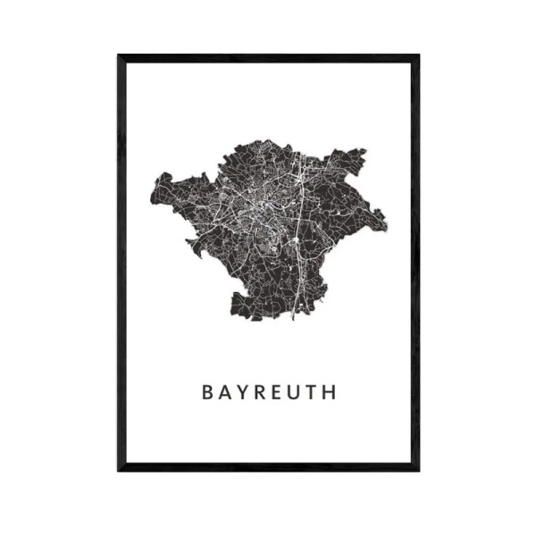 Art in Maps / Bayreuth- gerahmter Stadtplan / A3