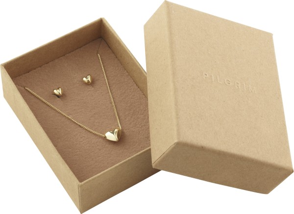 Pilgrim / VERNICA recycled giftset, necklace & earstuds, gold-plated