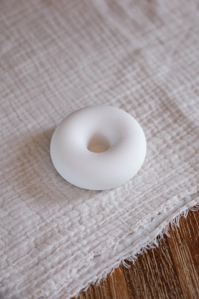 Niki Candle / Donut Kerzenhalter - handgemacht / White