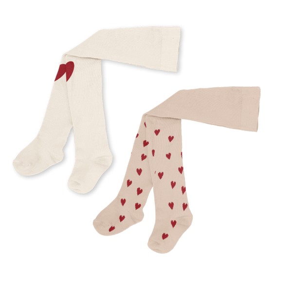 Konges Sløjd / 2 Pack Jacquard Tights / Mon Amour/Red Heart