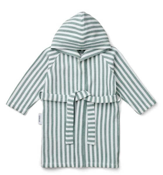 Liewood / Gray bathrobe / Y/D stripes Peppermint / White