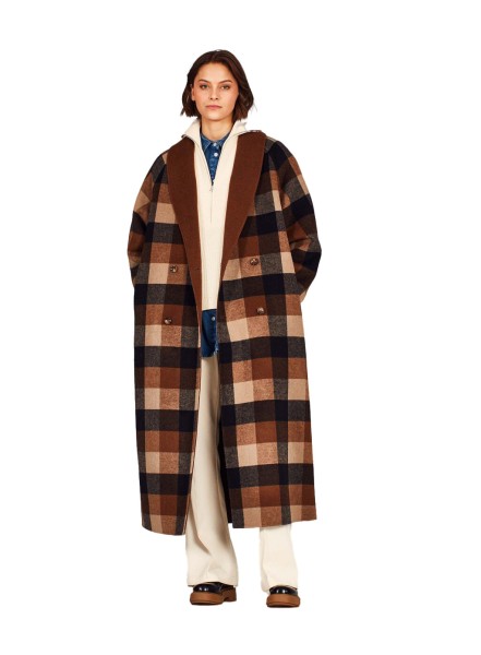 One & Other / ANDREA WOOL COAT / MULTI CHECK BROWN