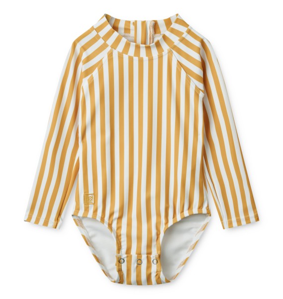 Liewood / Maxime baby swimsuit / Stripe Yellow mellow / White